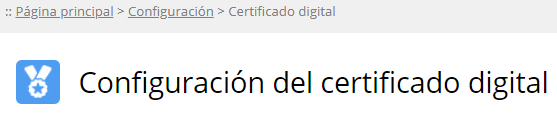 Configuración del certificado digital